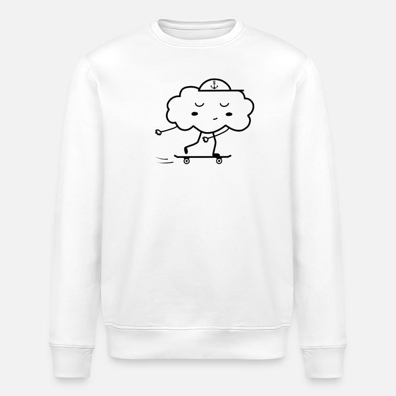 Skater Cloud – Ankerkappe - Stanley/Stella Unisex Bio-Sweatshirt ROLLER - Weiß