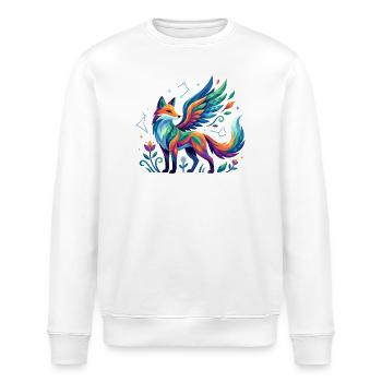 Renard fantastique coloré avec des ailes à motif cosmique - Sweat bio ROLLER Stanley/Stella Unisexe - blanc - Devant - Nik (191cm)