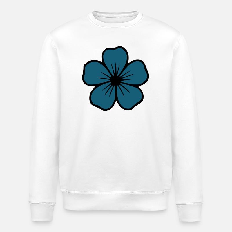 Hibiskus Blüte dunkelblau Blume Geschenk  - Stanley/Stella Unisex Bio-Sweatshirt ROLLER - Weiß