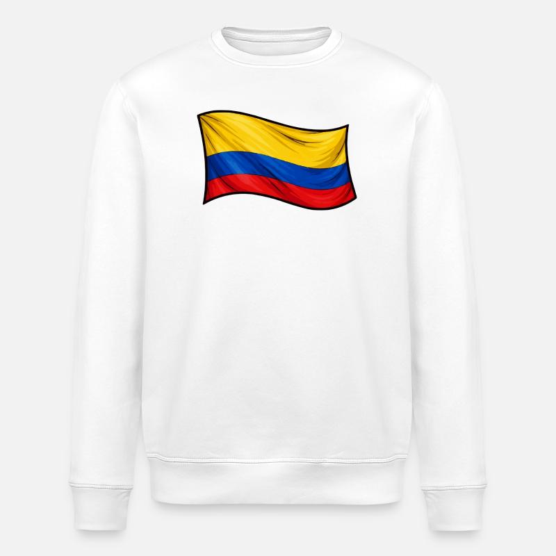 Drapeau colombien au vent - Sweat bio ROLLER Stanley/Stella Unisexe - blanc
