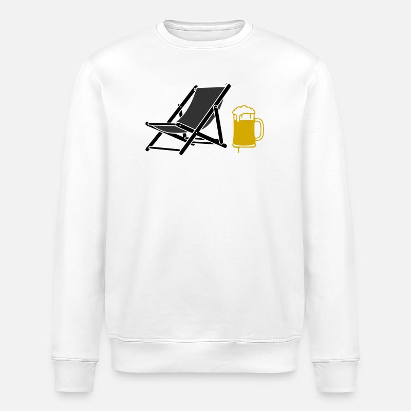 Strandstuhl Bier Farbig Vektor - Stanley/Stella Unisex Bio-Sweatshirt ROLLER - Weiß