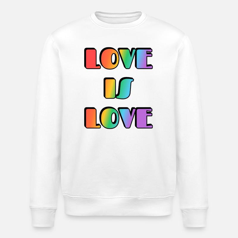 Liebe ist Liebe Regenbogen - Stanley/Stella Unisex Bio-Sweatshirt ROLLER - Weiß