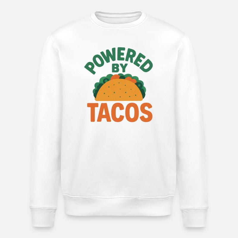 Powered by Tacos - Stanley/Stella ROLLER Unisex Organic Sweatshirt - white