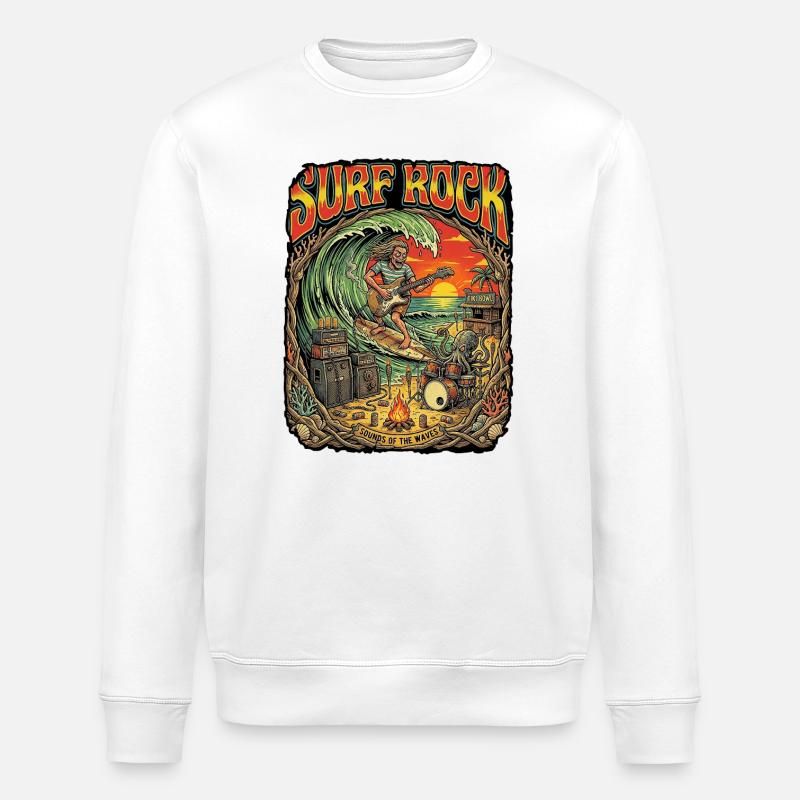 Surf Rock Beach Party - Stanley/Stella Unisex Bio-Sweatshirt ROLLER - Weiß
