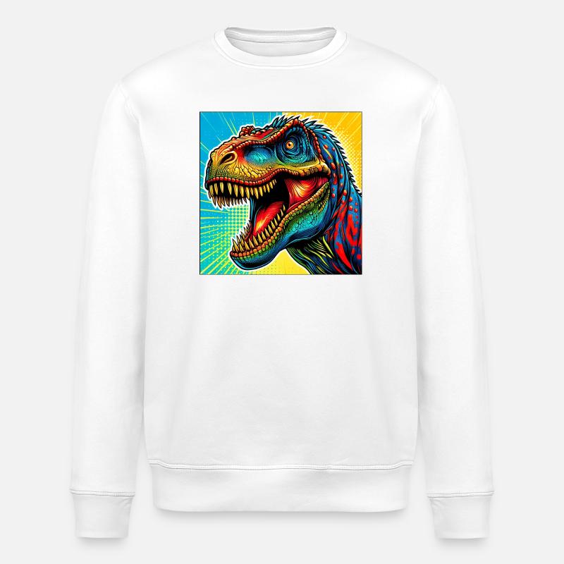 Dinosaurier - Stanley/Stella Unisex Bio-Sweatshirt ROLLER - Weiß