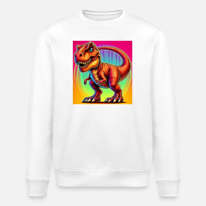 dinosaur - Stanley/Stella ROLLER Unisex Organic Sweatshirt - white