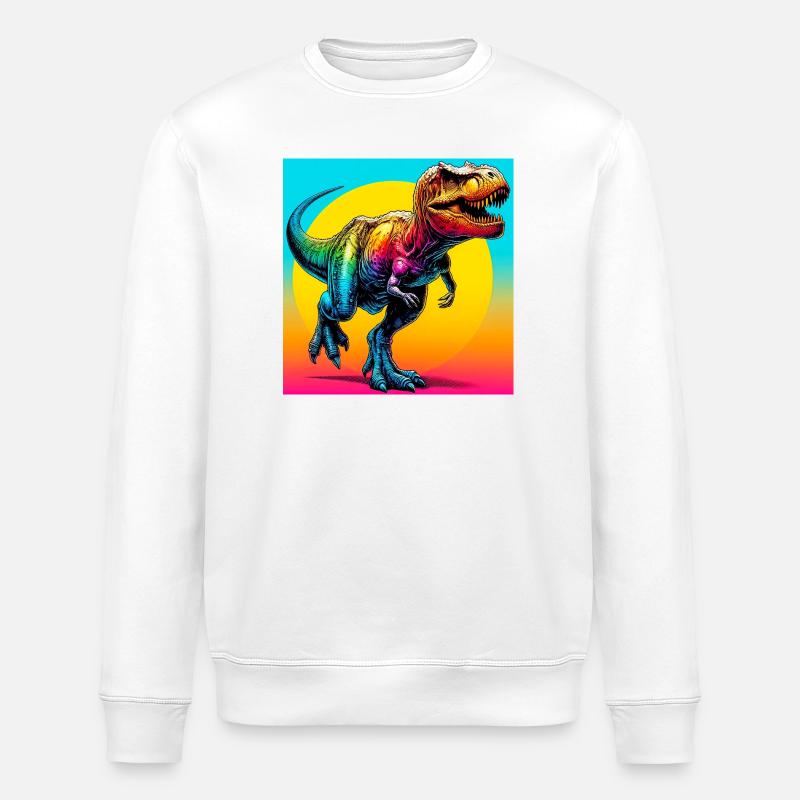 dinosaur - Stanley/Stella ROLLER Unisex Organic Sweatshirt - white