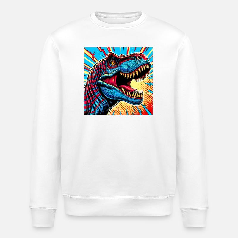 dinosaur - Stanley/Stella ROLLER Unisex Organic Sweatshirt - white