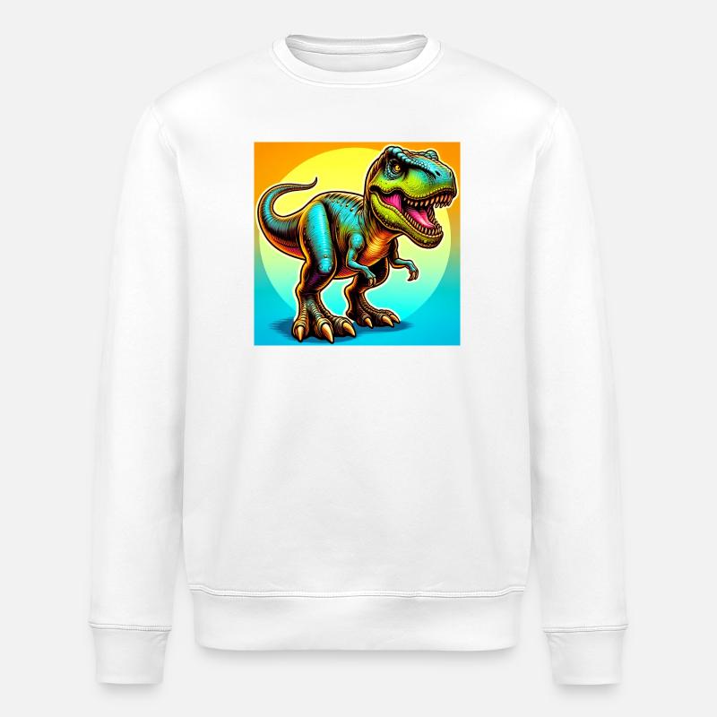 dinosaur - Stanley/Stella ROLLER Unisex Organic Sweatshirt - white