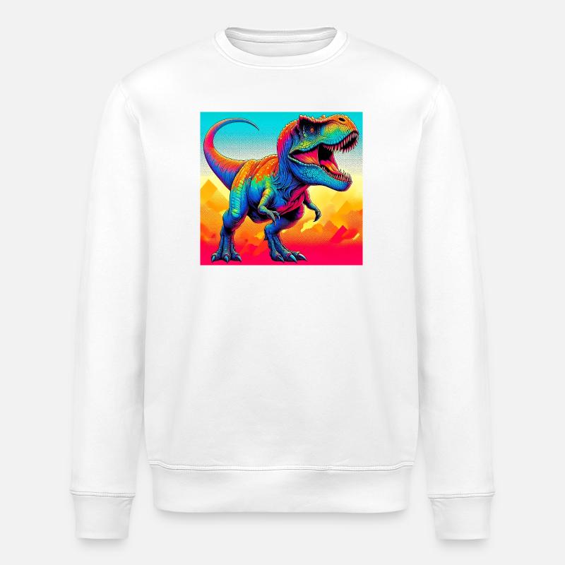 dinosaur - Stanley/Stella ROLLER Unisex Organic Sweatshirt - white
