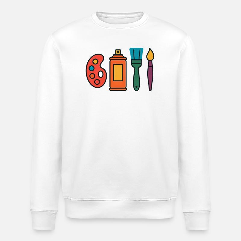Artistic Painting Set Palette Sprayer Brushes - Stanley/Stella ROLLER Unisex Organic Sweatshirt - white