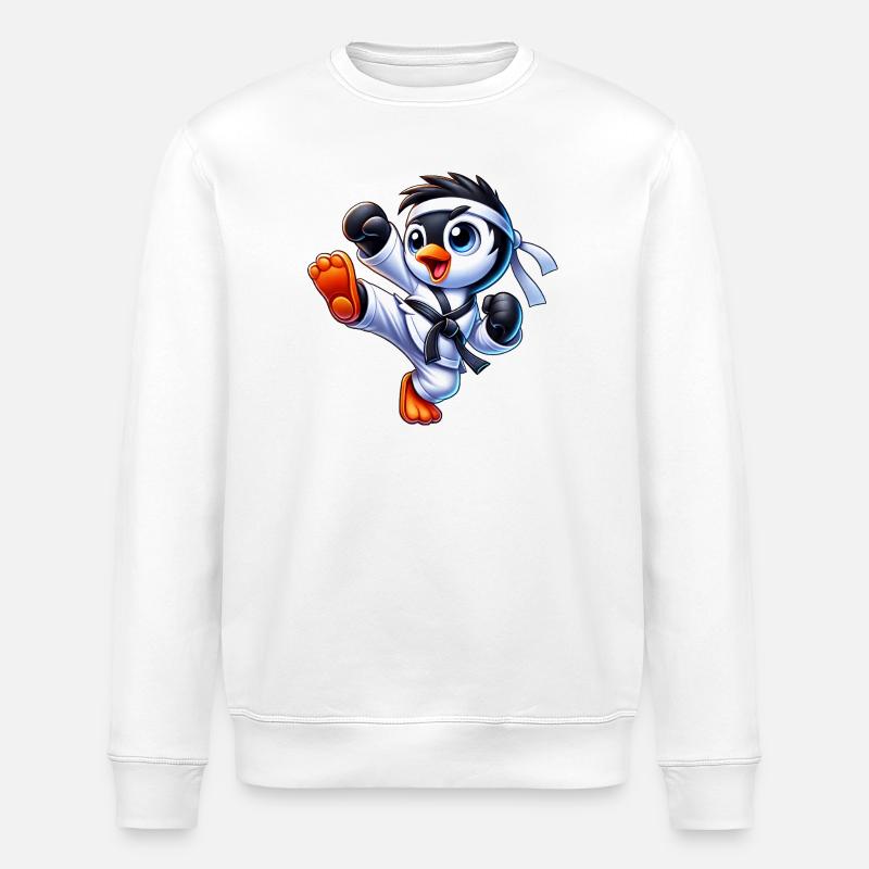 Mignons Penguin Karate Kick Arts Martiaux - Sweat bio ROLLER Stanley/Stella Unisexe - blanc
