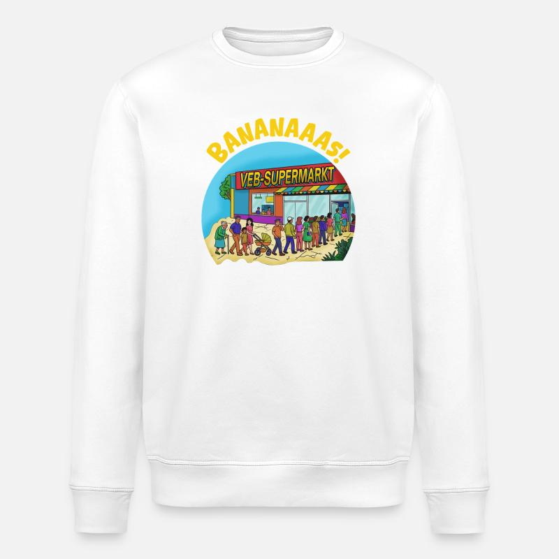 Banananaas VEB-Supermarkt. - Stanley/Stella Unisex Bio-Sweatshirt ROLLER - Weiß