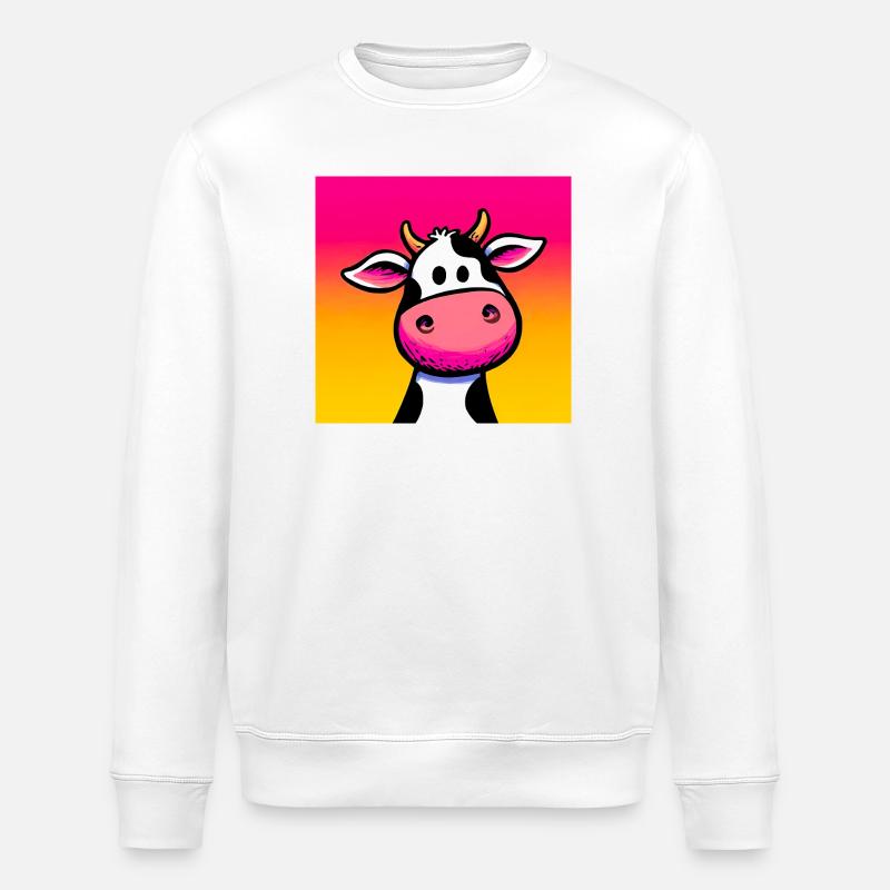 cow - Stanley/Stella ROLLER Unisex Organic Sweatshirt - white