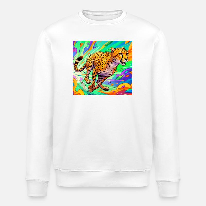 cheetah - Stanley/Stella ROLLER Unisex Organic Sweatshirt - white