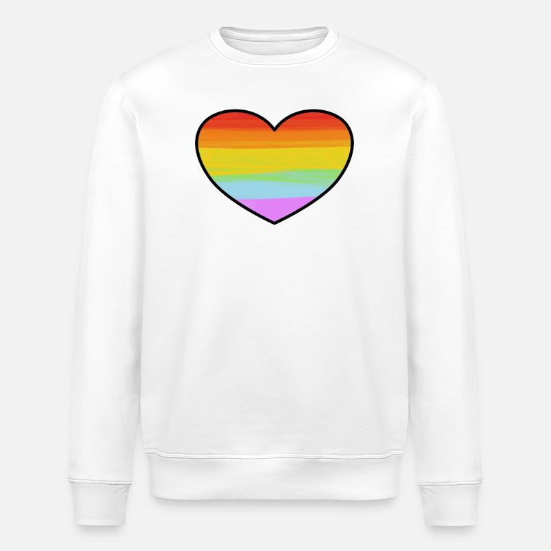 Cœur de la fierté arc-en-ciel - Sweat bio ROLLER Stanley/Stella Unisexe - blanc