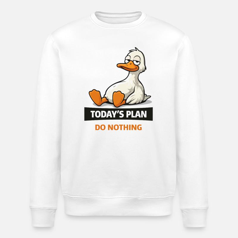 Dagens plan: Gör Ingenting Ducka - Ekologisk sweatshirt ROLLER unisex från Stanley/Stella - vit