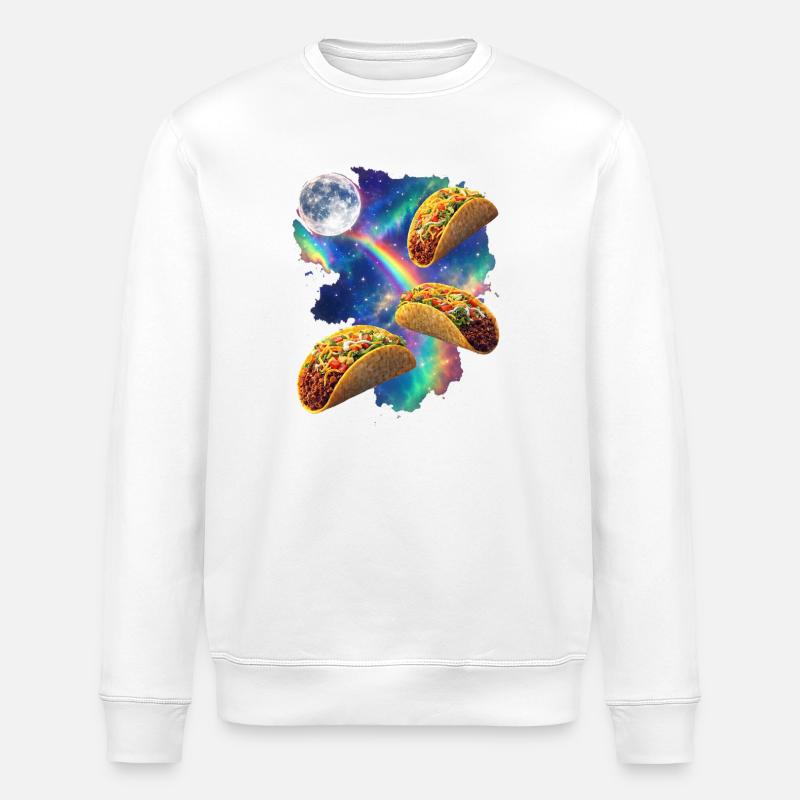 Kosmische Taco-Regenbogen - Stanley/Stella Unisex Bio-Sweatshirt ROLLER - Weiß