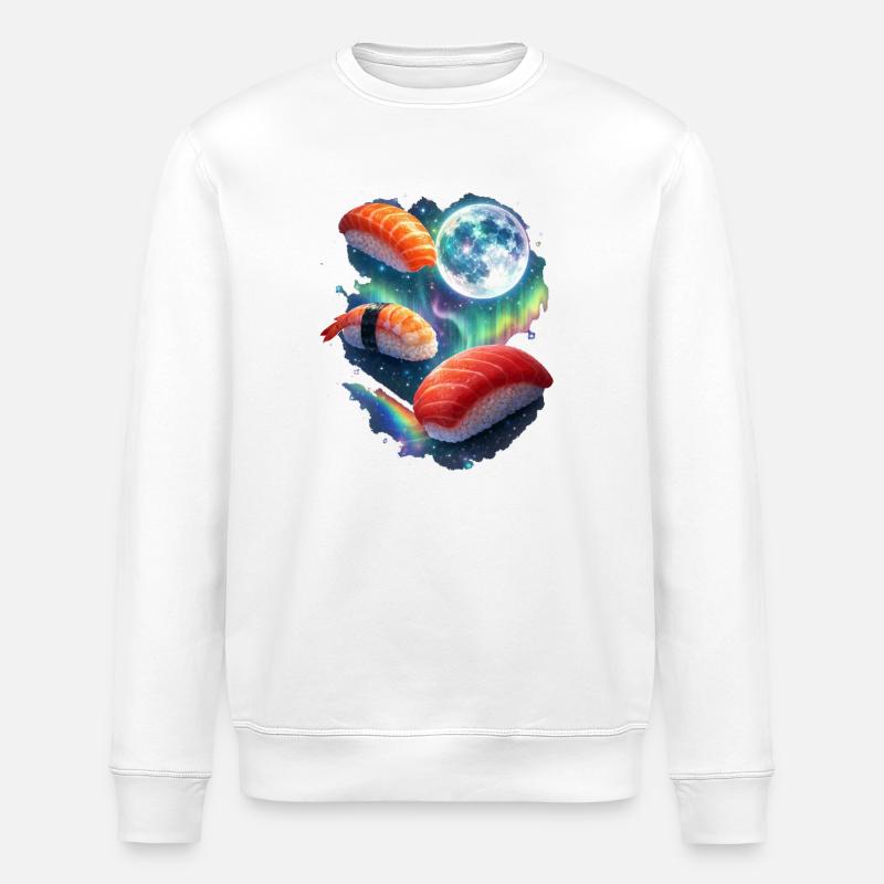 Kosmische Sushi-Nacht - Stanley/Stella Unisex Bio-Sweatshirt ROLLER - Weiß
