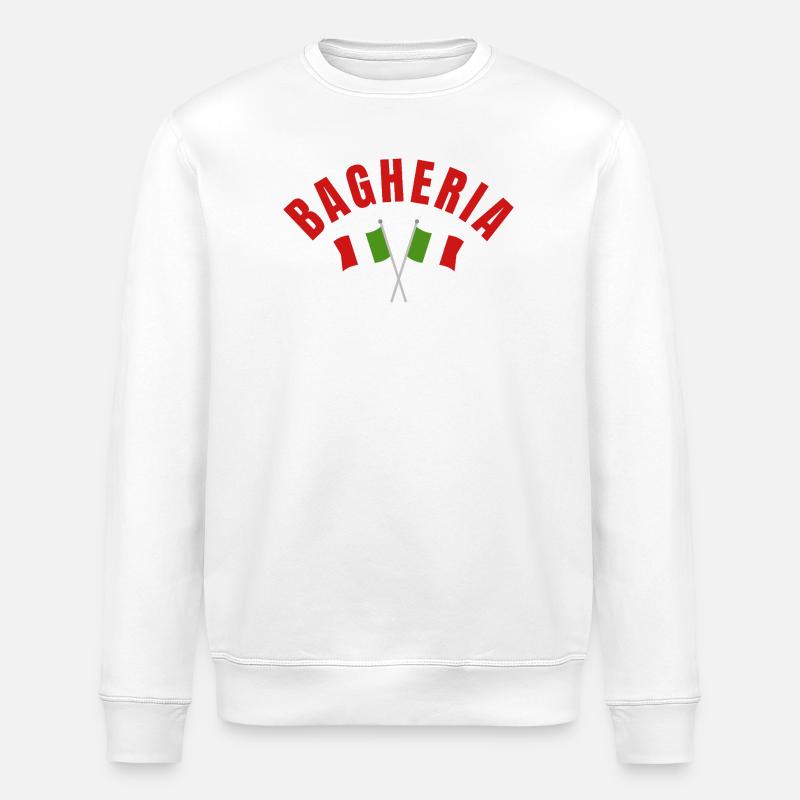 Drapeaux italiens de Bagheria - Sweat bio ROLLER Stanley/Stella Unisexe - blanc