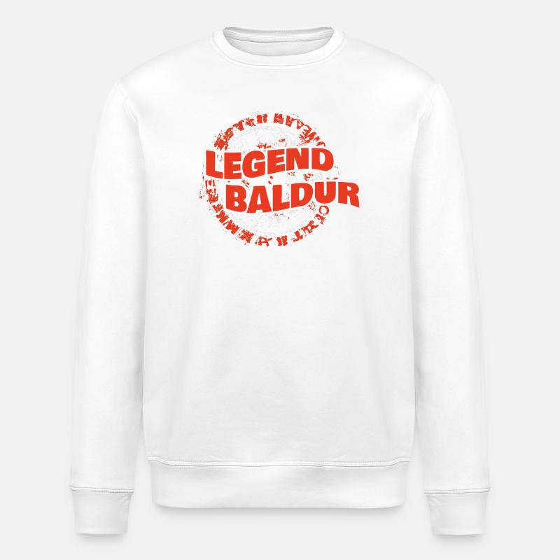 Prénom Baldur - Sweat bio ROLLER Stanley/Stella Unisexe - blanc