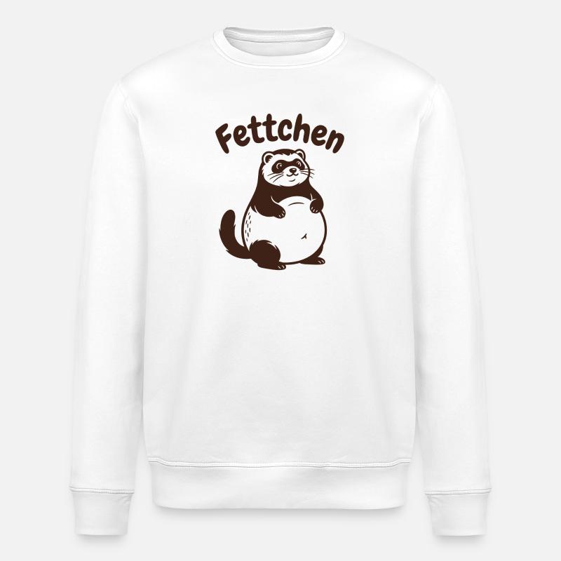 Frettchen - Fettchen mit dicken Bauch - Stanley/Stella Unisex Bio-Sweatshirt ROLLER - Weiß