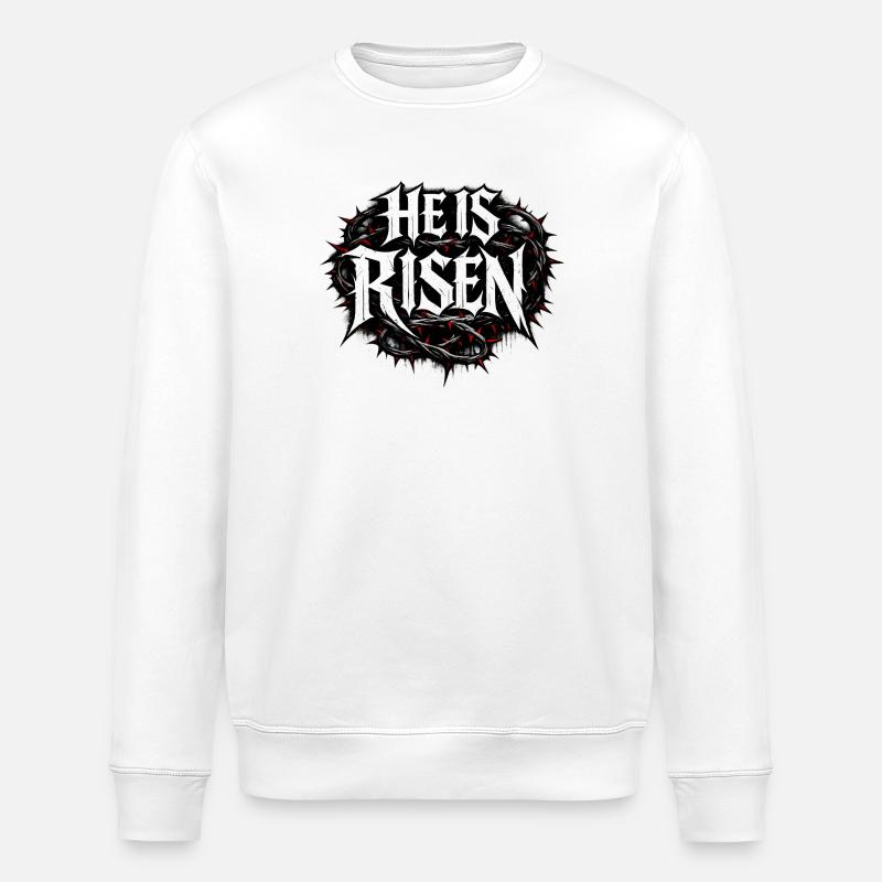 he is risen - Stanley/Stella ROLLER Unisex Organic Sweatshirt - white