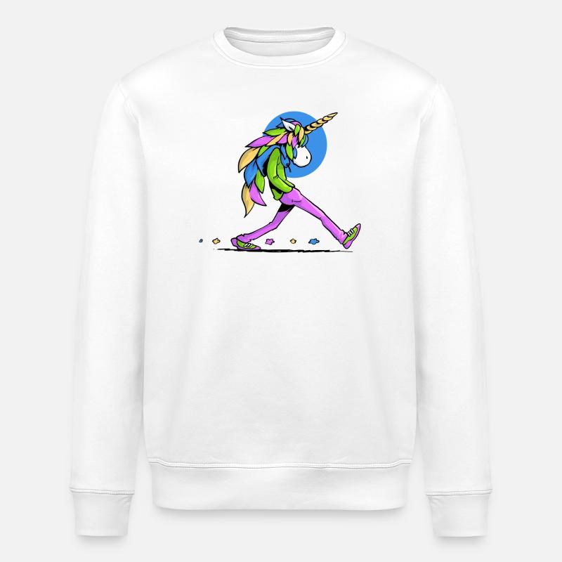 Licorne marcheuse - Sweat bio ROLLER Stanley/Stella Unisexe - blanc