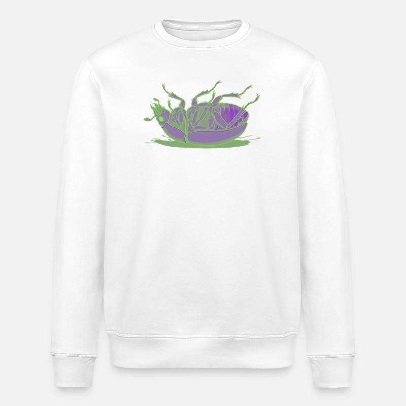 Insecte vert néon violet - Sweat bio ROLLER Stanley/Stella Unisexe - blanc
