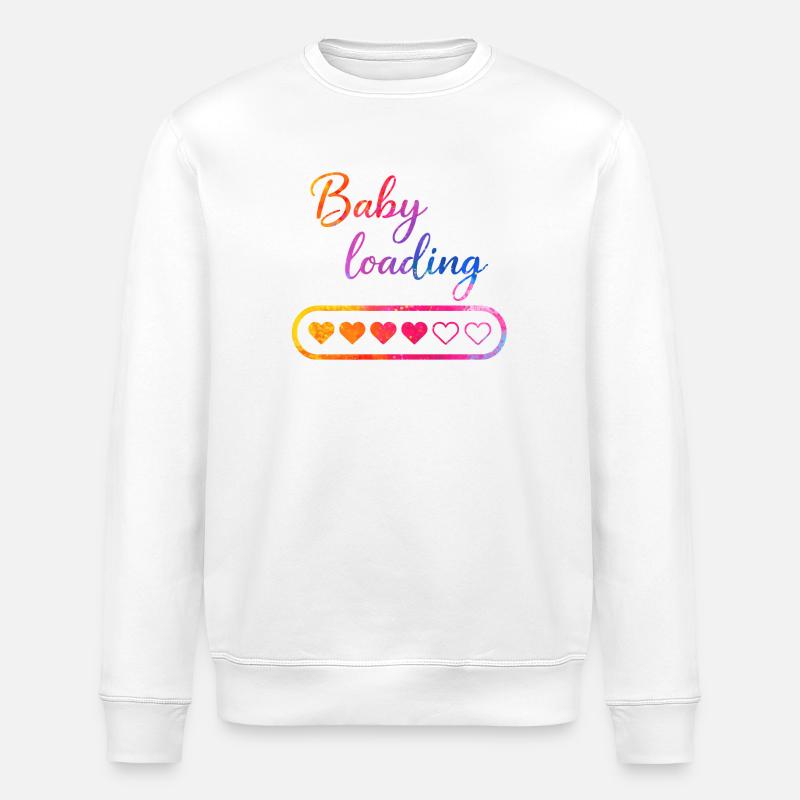 Baby loading heart - Stanley/Stella ROLLER Unisex Organic Sweatshirt - white