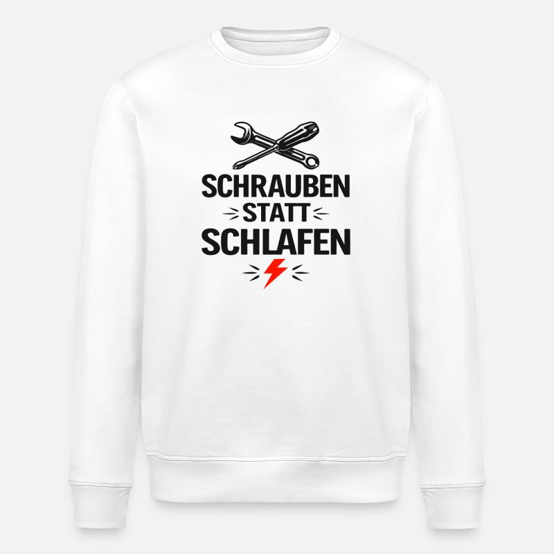 Schrauben statt Schlafen - Stanley/Stella Unisex Bio-Sweatshirt ROLLER - Weiß