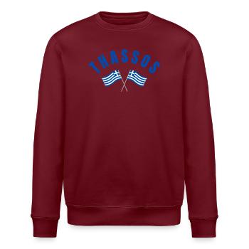 Thassos Drapeaux Grecs Croisés - Sweat bio ROLLER Stanley/Stella Unisexe - blanc - Devant - Nik (191cm)
