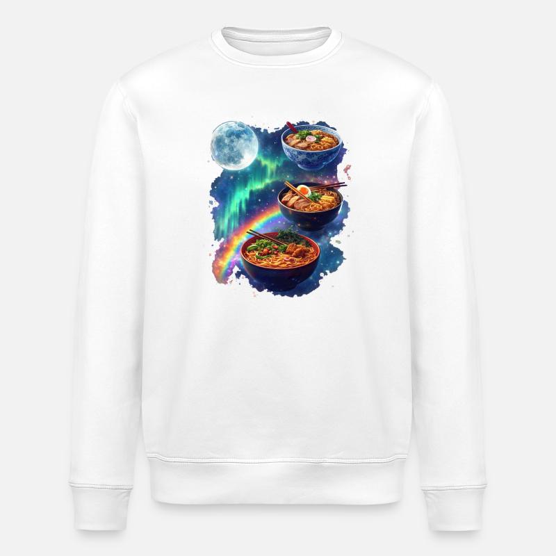 Galactic Ramen Bowls - Stanley/Stella ROLLER Unisex Organic Sweatshirt - white