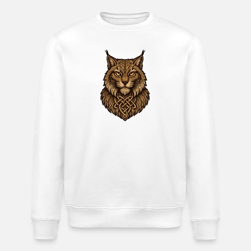 Celtic wolf head with knot - Stanley/Stella ROLLER Unisex Organic Sweatshirt - white