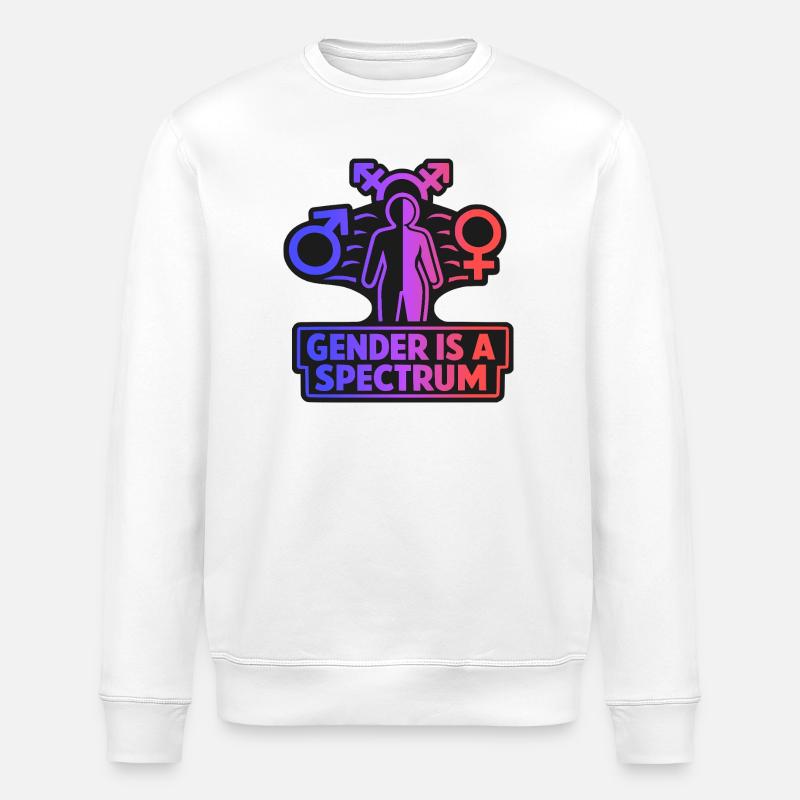Gender Spectrum Symbol Pride Diversity Statement - Stanley/Stella ROLLER Unisex Organic Sweatshirt - white