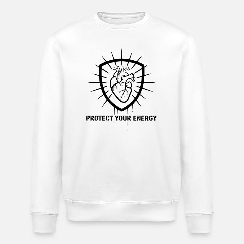 Strong Protect Your Energy Shield - Stanley/Stella ROLLER Unisex Organic Sweatshirt - white