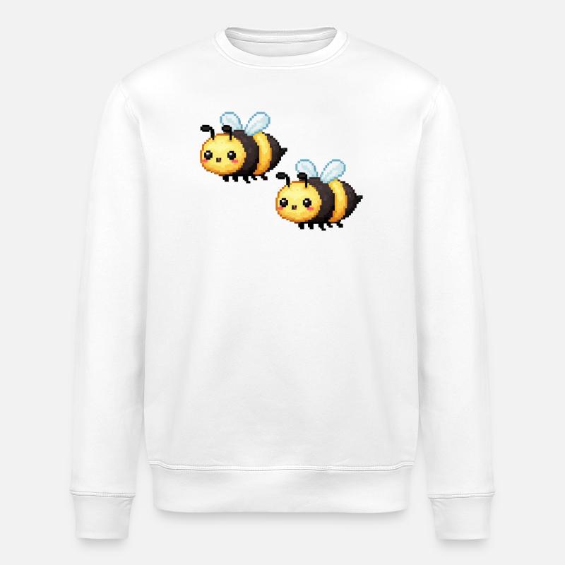 Pixel Bees Duo - Sweat bio ROLLER Stanley/Stella Unisexe - blanc