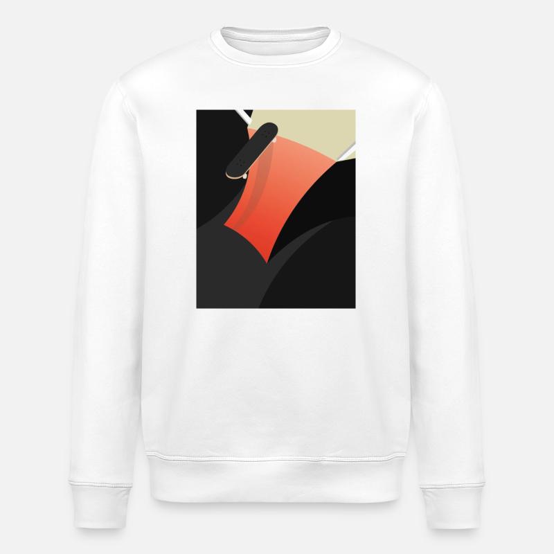 Abstract Red Skateboard - Stanley/Stella Unisex Bio-Sweatshirt ROLLER - Weiß