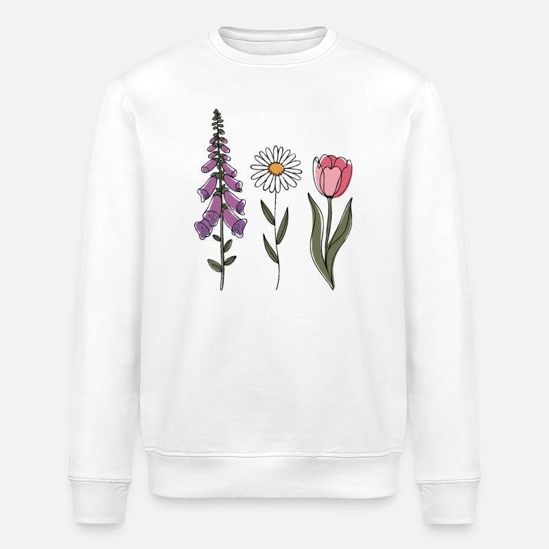 Digitale Daisy Tulip III - Sweat bio ROLLER Stanley/Stella Unisexe - blanc
