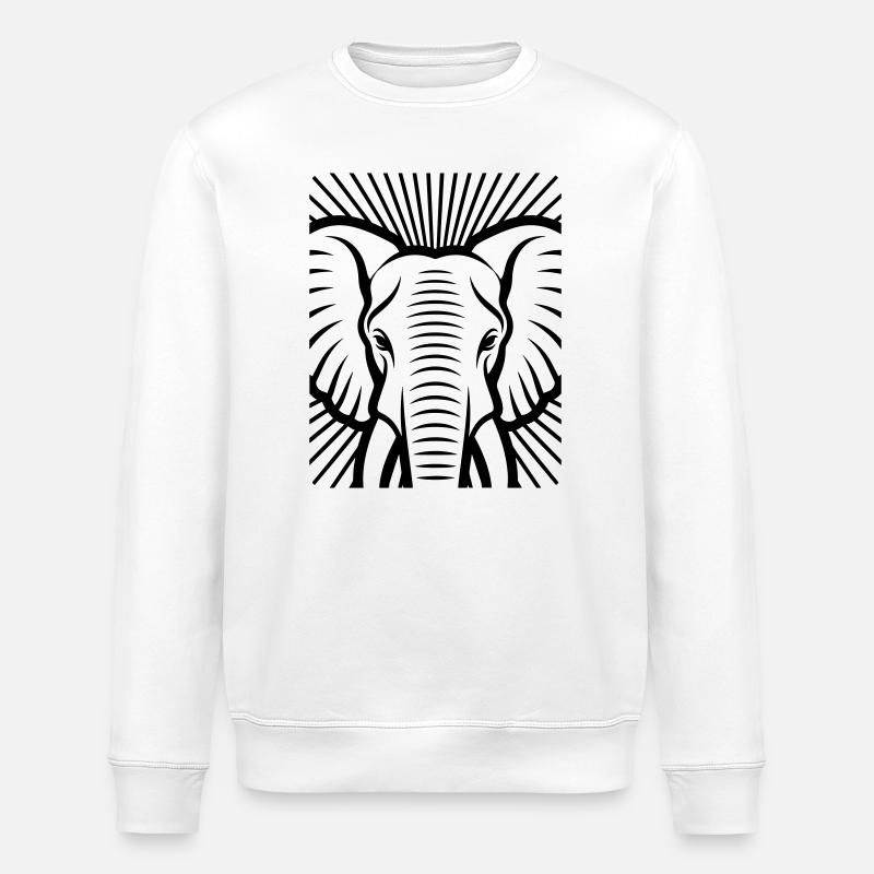 Elefantenkopf - Stanley/Stella Unisex Bio-Sweatshirt ROLLER - Weiß