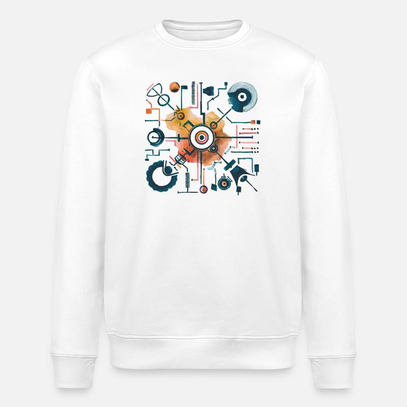 Plan de plan du diagramme mécanique - Sweat bio ROLLER Stanley/Stella Unisexe - blanc