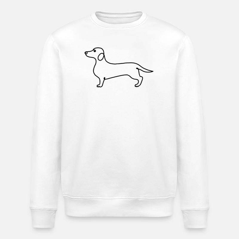 Minimalismus Dackel moderne Illustration - Stanley/Stella Unisex Bio-Sweatshirt ROLLER - Weiß
