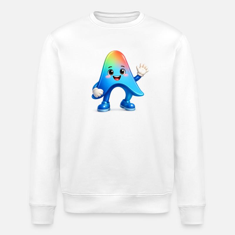 Cute Rainbow Mascot Sticker Antigravity - Sweat bio ROLLER Stanley/Stella Unisexe - blanc