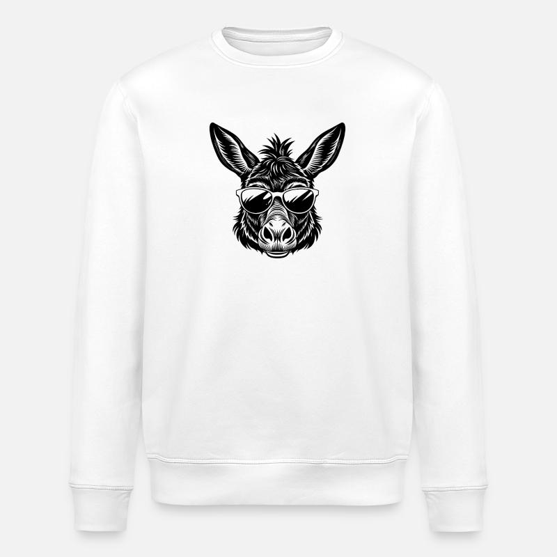 Esel-Sonnenbrille - Stanley/Stella Unisex Bio-Sweatshirt ROLLER - Weiß
