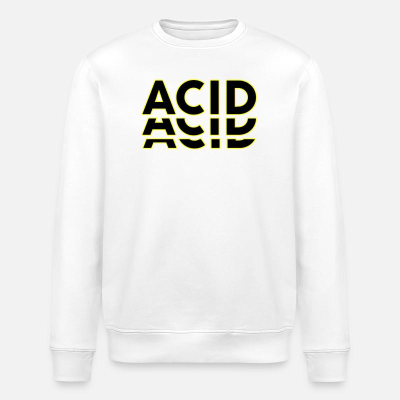 Acid Techno Amelie Hard Dark Beats - Stanley/Stella ROLLER Unisex Organic Sweatshirt - white