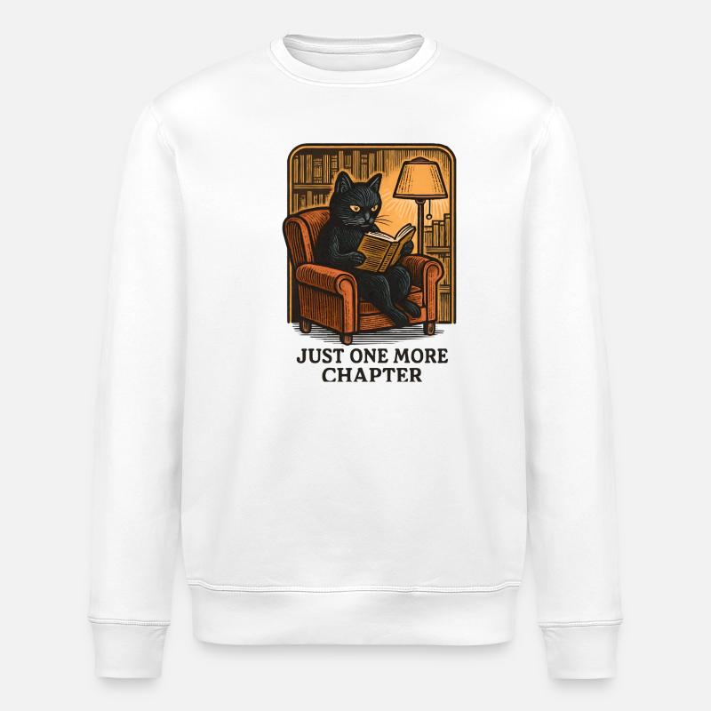Noch Ein Kapitel Katzenlese - Stanley/Stella Unisex Bio-Sweatshirt ROLLER - Weiß