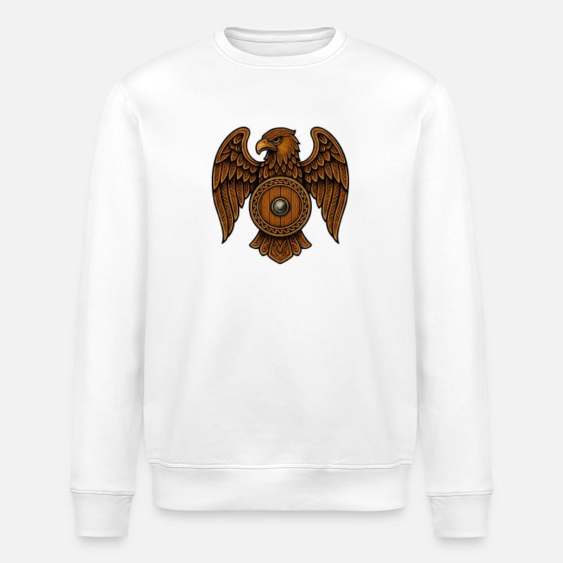 Blason en bois de l’aigle - Sweat bio ROLLER Stanley/Stella Unisexe - blanc