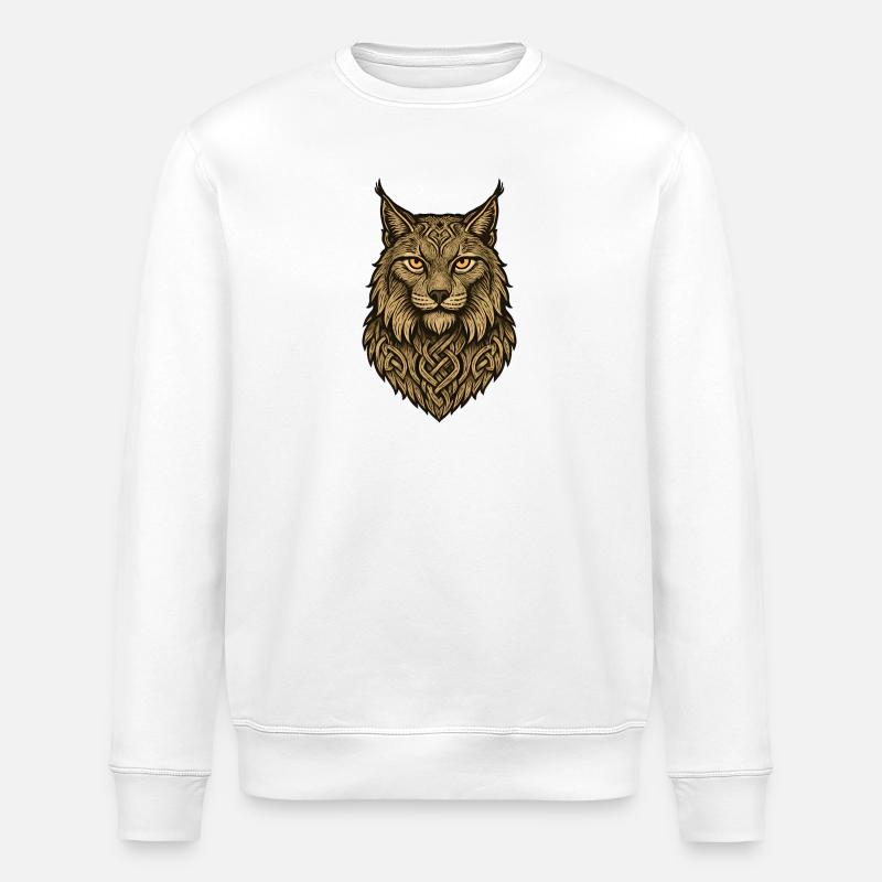 Wolfskopf mit keltischem Band - Stanley/Stella Unisex Bio-Sweatshirt ROLLER - Weiß