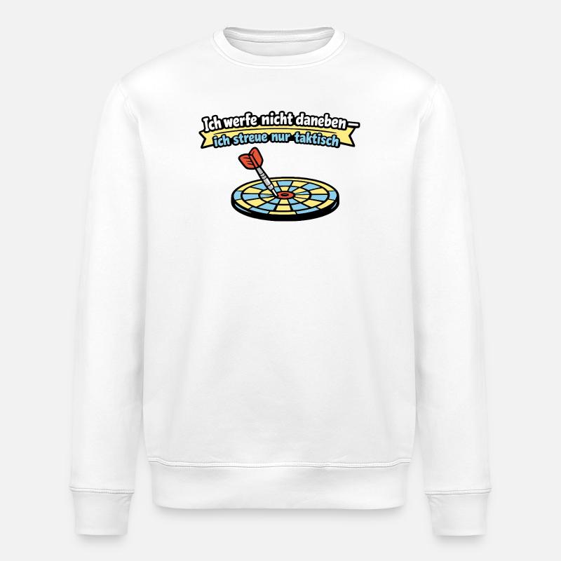 Taktischer Wurf: Dart Humor - Stanley/Stella Unisex Bio-Sweatshirt ROLLER - Weiß