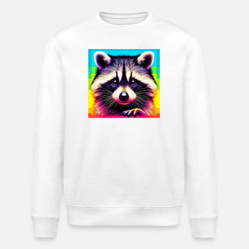 Waschbär - Stanley/Stella Unisex Bio-Sweatshirt ROLLER - Weiß